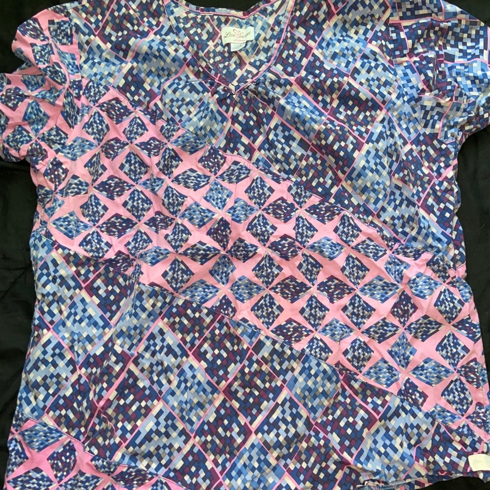 Fun design scrub top